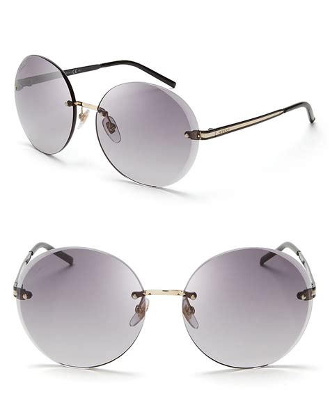 gucci round rimless sunglasses